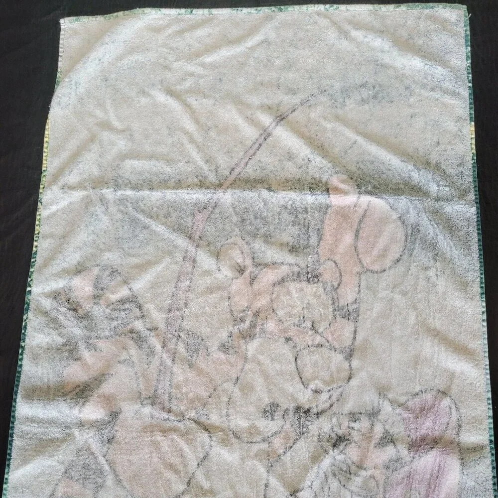 Disney‎ Tigger Beach Towel Kids Green Vintage Fishing 30x54 Cotton